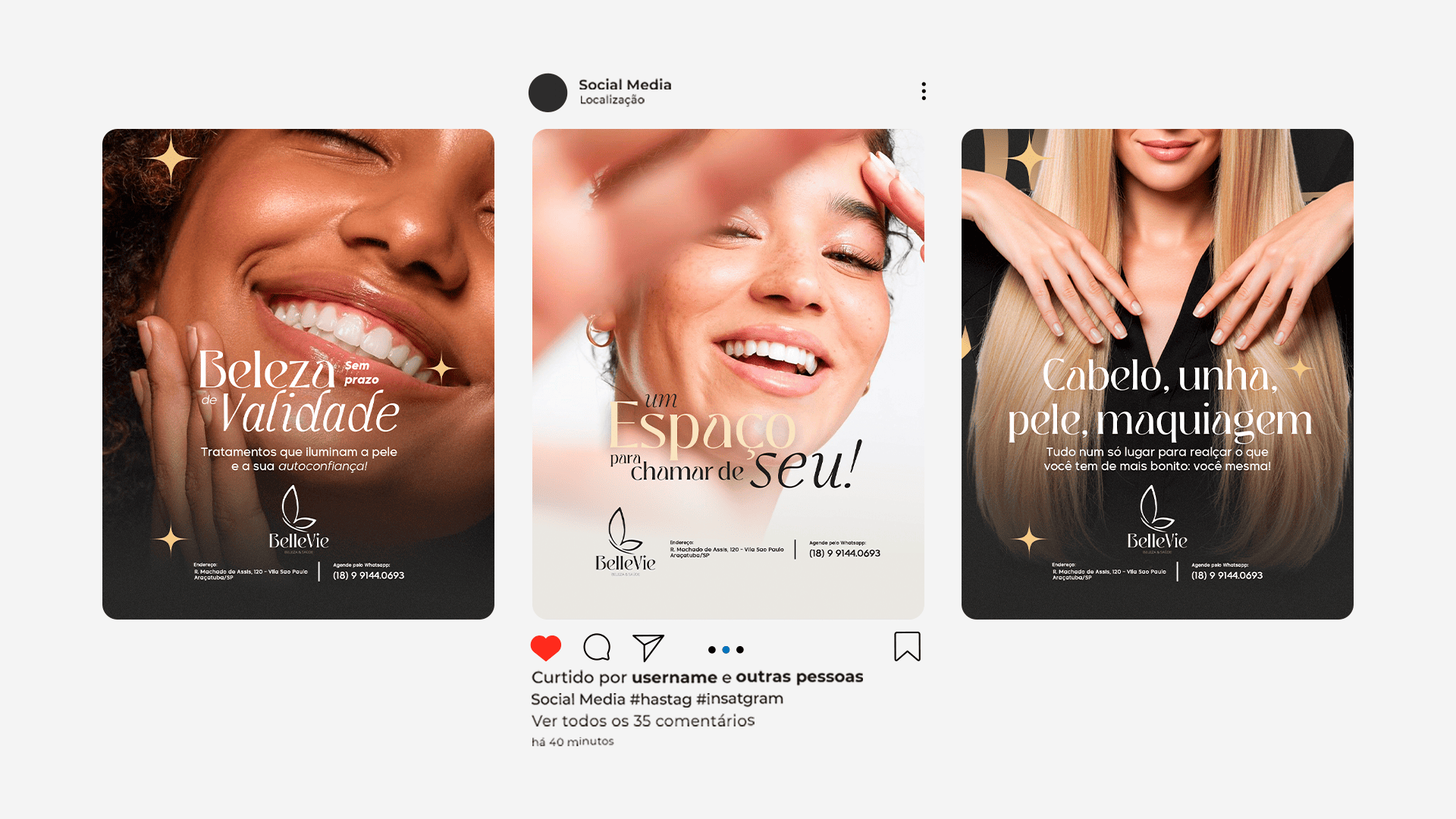 Identidade Visual e Redes Sociais para BelleVie Beleza & Saúde, imagem 3