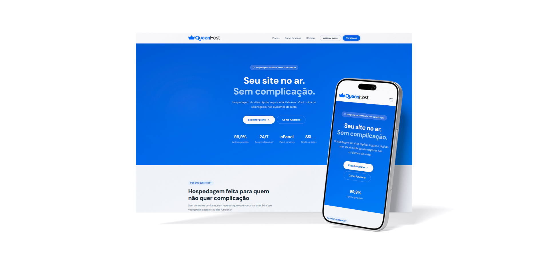 Identidade Visual, Redes Sociais e Site Responsivo para QueenHost, imagem 3