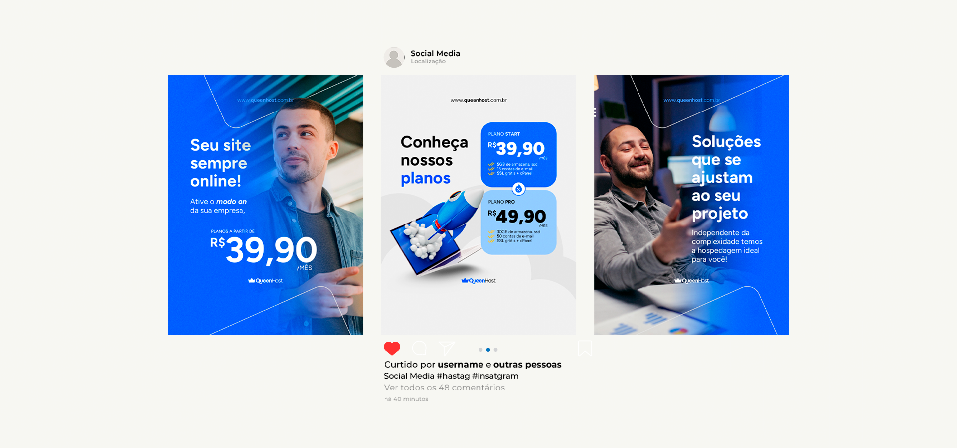 Identidade Visual, Redes Sociais e Site Responsivo para QueenHost, imagem 4