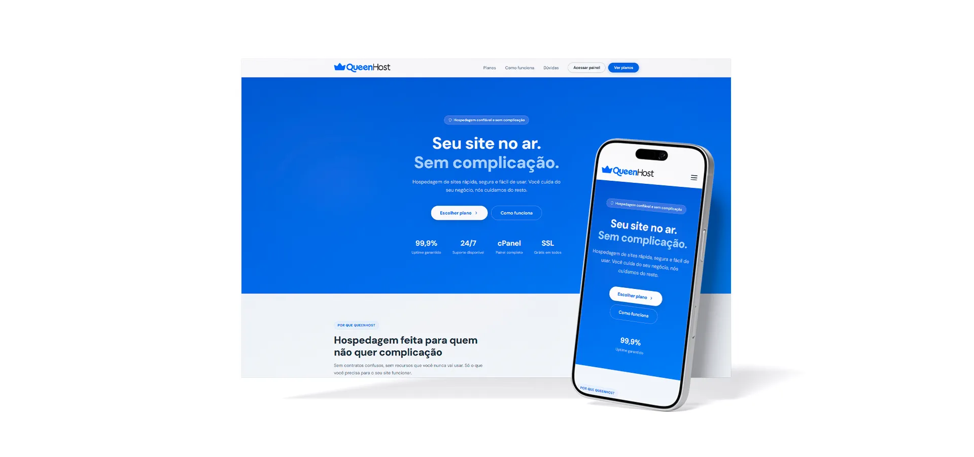 Identidade Visual, Redes Sociais e Site Responsivo para QueenHost, imagem 3